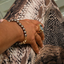 Pozłacany pierścionek z kryształem w kolorze nieba. LATO MILANO