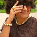 Pozłacany pierścionek z kryształem w szampańskim różu. VINO ROSE