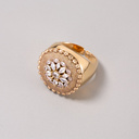 Pozłacany pierścionek z ornamentem z cyrkonii. PICCO