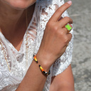 Pozłacana bransoletka z głowami tukanów z cyrkoniami. TOKI TUKANÓW