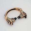 Pozłacana bransoletka z głowami zebr z cyrkoniami. DUŻE ZEBRANIE