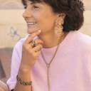 Pierścionek z modliszką wysadzany kamieniami. WŚRÓD GAŁĄZEK