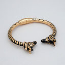 Pozłacana bransoletka z głowami zebr z cyrkoniami. MAŁE ZEBRANIE