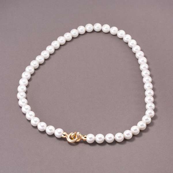 Naszyjnik ze szklanych pereł Majorka ze złotym zapięciem. CHWILA NA ZAWSZE