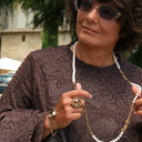 Pozłacany pierścionek z księżycem, perłą i kryształkiem. PERLA DI NOTTE