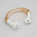 Bransoletka z dwiema białymi głowami panter z cyrkoniami. VIS-A-VIS