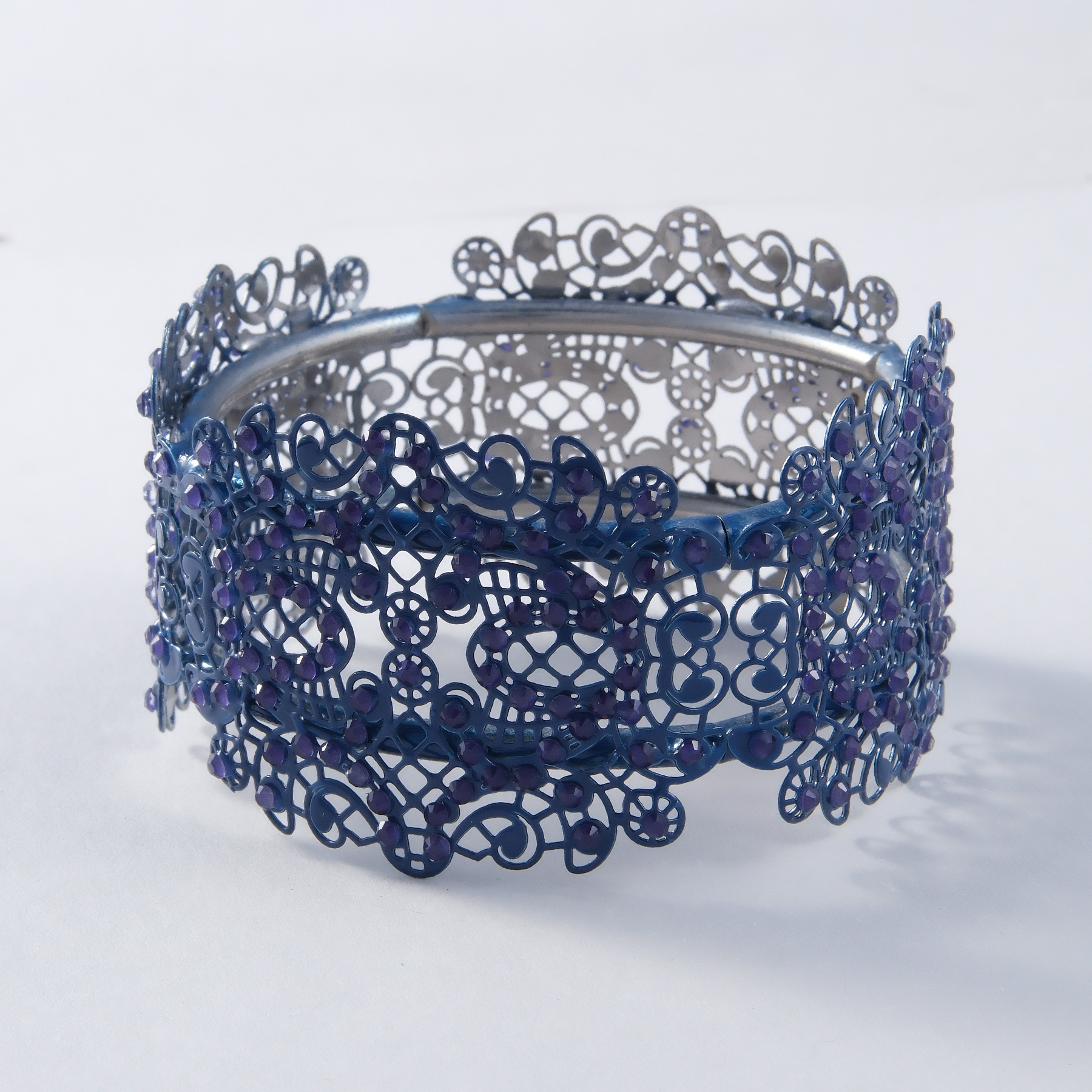 Elastyczna kobaltowa bransoletka a la koronka. CANALE GRANDE