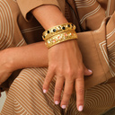 Pozłacana bransoletka z czarną emalią i tłoczeniami. KLEJNOT BAROKU