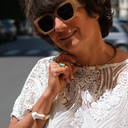 Bransoletka z dwiema białymi głowami panter z cyrkoniami. VIS-A-VIS