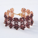 Złocona bransoletka z kwiatami w odcieniu cabernet. PIEŚŃ GONDOLIERÓW