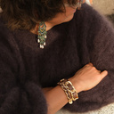 Złocone ornamentalne kolczyki z kryształami i perłami. PIZZO SANGALO