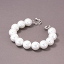 Bransoletka z białych szklanych pereł Majorka. TUZIN SZCZĘŚCIA
