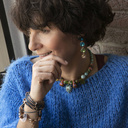 Kolczyki wiszące z niebieskimi i zielonymi kryształami. MORSKI KRAJOBRAZ