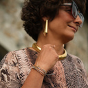 Pozłacany naszyjnik typu choker na łańcuszku tubogas. ITALO DISCO