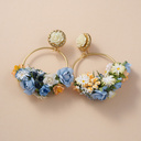 Sunday morning. Dangle earrings with flowers