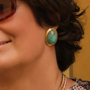 Pozłacane kolczyki sztyfty z turkusowym kamieniem. NIEBO NEAPOLU