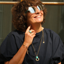 Otwarty pozłacany pierścionek z turkusową głową pantery. DZIKA ROZKOSZ