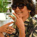 Pozłacane kolczyki w formie prostokątów z kryształami. TWÓJ CZAS NA  BIS