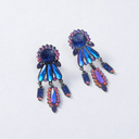 Kolczyki z kryształów i płatków z benzynowym połyskiem. FIAMMA DELLA DONNA