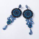 Kolczyki rozety z kobaltowych kryształów z kroplami. LA FORMA DELL ACQUA