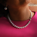 Kolczyki z kryształkiem i szklaną perłą Majorka. KROPLE ROSY