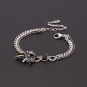 Srebrzona bransoletka na łańcuchach z kryształkami. GWIAZDA WIECZORU