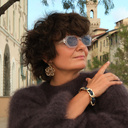 Pozłacane kolczyki kwiaty z kryształami w tonie szampana. GIARDINO DI SENSI