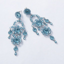 Kolczyki z rozetą i kwiatkami z kryształami w kolorze błękitu. PROSECCO VENETO