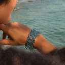 Bransoletka z modułów w delikatnym błękicie z kryształkami. GIRO IN GONDOLA