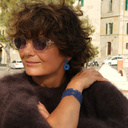 Elastyczna kobaltowa bransoletka a la koronka. CANALE GRANDE