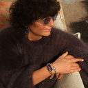 Kolczyki z motylem i płatkami z benzynowym połyskiem. CARNEVALE DI LUCE