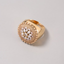 Pozłacany pierścionek z ornamentem z cyrkonii. PICCO