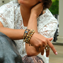 Pozłacany pierścionek z księżycem, perłą i kryształkiem. PERLA DI NOTTE