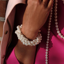 Pięciorzędowa bransoletka ze szklanych pereł Majorka. SPLECIONE UCZUCIA