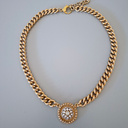 Złocony naszyjnik z zawieszką z rozetą z cyrkonii. GIANO