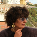 Kolczyki rozety z kryształów i pereł ze złoconymi kroplami. SOLE SUL CANALE