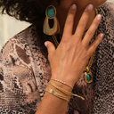 Złoty naszyjnik z zawieszką z turkusowym kamieniem. CASTEL DELL OVO