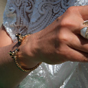 Pozłacana bransoletka z głowami zebr z cyrkoniami. MAŁE ZEBRANIE