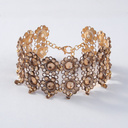 Bransoletka z modułów w ciepłym złocie z kwiatkami. MILLA FIORI