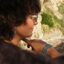 Bransoletka z modułów w delikatnym błękicie z kryształkami. GIRO IN GONDOLA