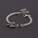 Srebrzona bransoletka na łańcuchach z kryształkami. GWIAZDA WIECZORU