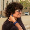 Elastyczna kobaltowa bransoletka a la koronka. CANALE GRANDE