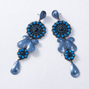 Kolczyki rozety z kobaltowych kryształów i kropli. LUNA SUL CANALE
