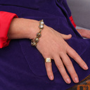 Pozłacany sygnet na mały palec z akwamarynem. ODWAGA AKWAMARYNU