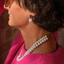 Kolczyki z kryształkiem i szklaną perłą Majorka. KROPLE ROSY