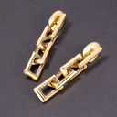 Pozłacane kolczyki w formie prostokątów z kryształami. TWÓJ CZAS NA  BIS