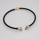 Sztywny naszyjnik z dwiema głowami żyraf z cyrkoniami. LUSTRZANE ODBICIE