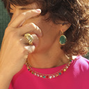 Duży pozłacany pierścionek inspirowany konwaliami. MOJEJ UKOCHANEJ