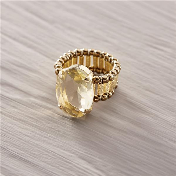 Summer love. Delicate ring with a crystal